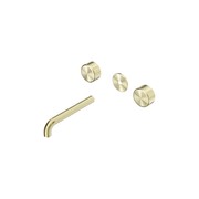 Serenity Wall Basin 185mm Spout + Metal Handle Brushed Gold gallery detail image