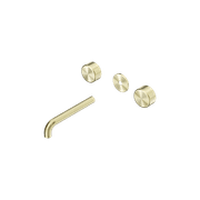 Serenity Wall Basin 185mm Spout + Metal Handle Brushed Gold gallery detail image