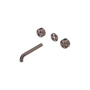 Serenity Wall Basin 185mm Spout + Metal Handle Brushed Bronze gallery detail image
