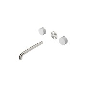 Serenity Wall Basin 220mm Spout + Carrara Handle Brushed Nickel gallery detail image