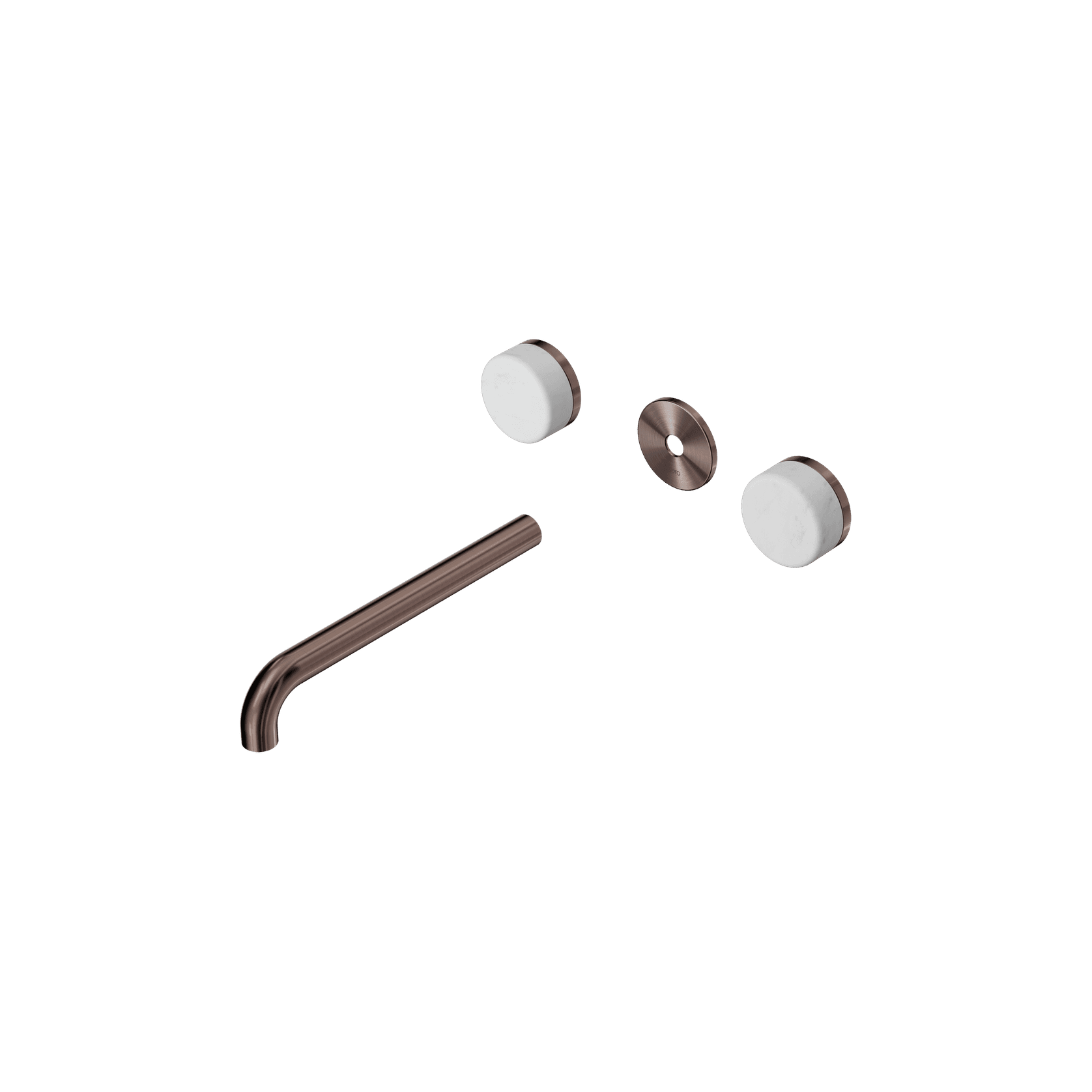 Serenity Wall Basin 220mm Spout + Carrara Handle Brushed Bronze gallery detail image