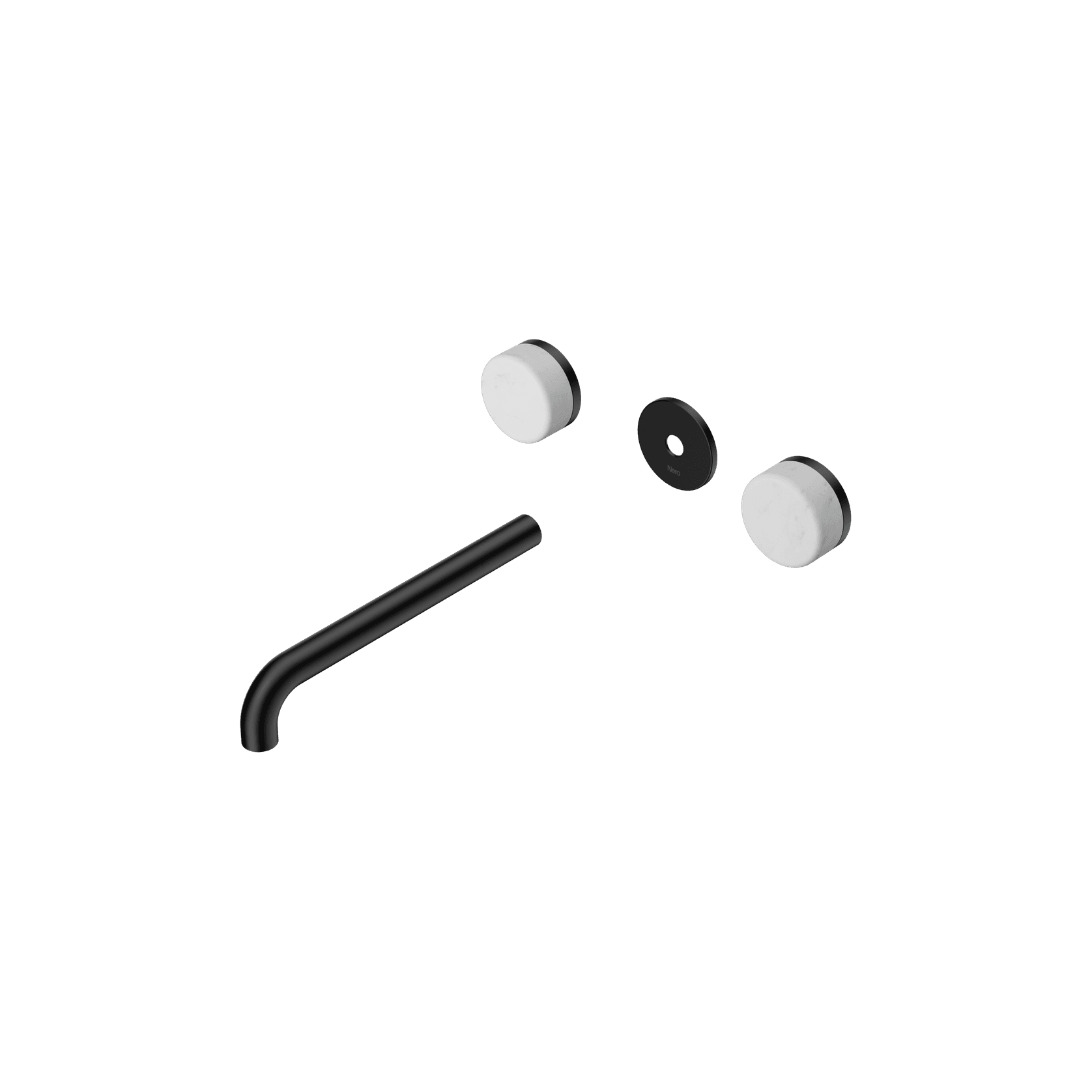 Serenity Wall Basin 220mm Spout + Carrara Handle Matte Black gallery detail image