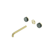 Serenity Wall Basin 220mm Spout + Verde Alpi Handle Brushed Gold gallery detail image