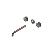 Serenity Wall Basin 220mm Spout + Verde Alpi Handle Brushed Bronze gallery detail image