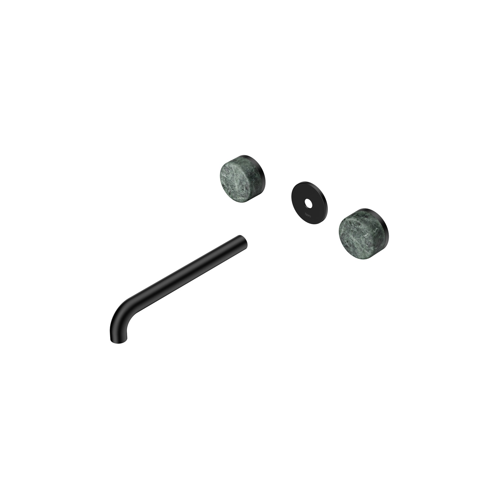 Serenity Wall Basin 220mm Spout + Verde Alpi Handle Matte Black gallery detail image