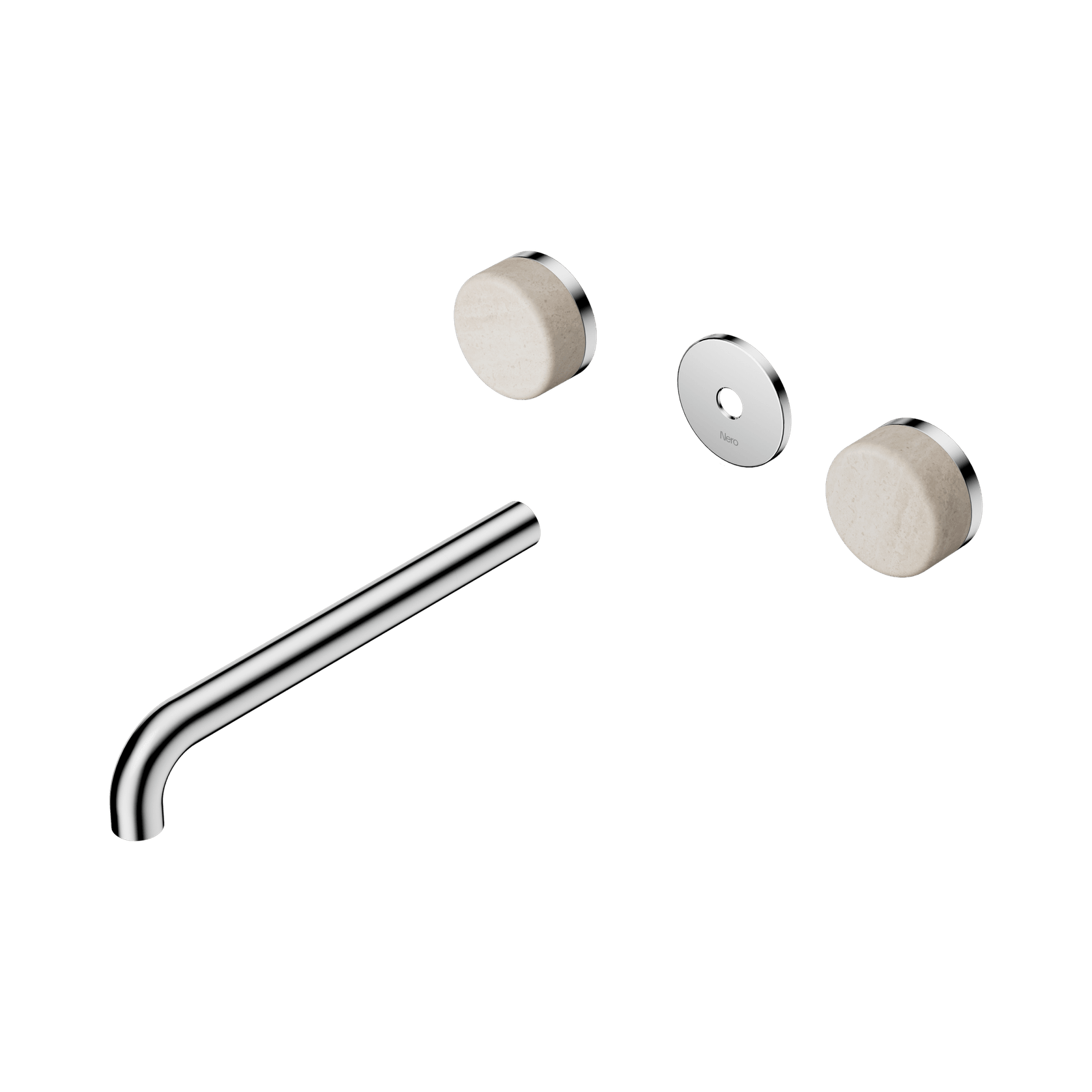 Serenity Wall Basin 220mm Spout + Rome Travertine Handle Chrome gallery detail image