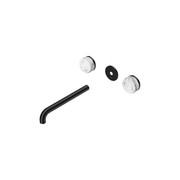 Serenity Wall Basin 220mm Spout + Arabescato Corchia Handle Matte Black gallery detail image