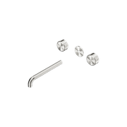 Serenity Wall Basin 220mm Spout + Metal Handle Brushed Nickel gallery detail image