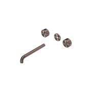 Serenity Wall Basin 220mm Spout + Metal Handle Brushed Bronze gallery detail image