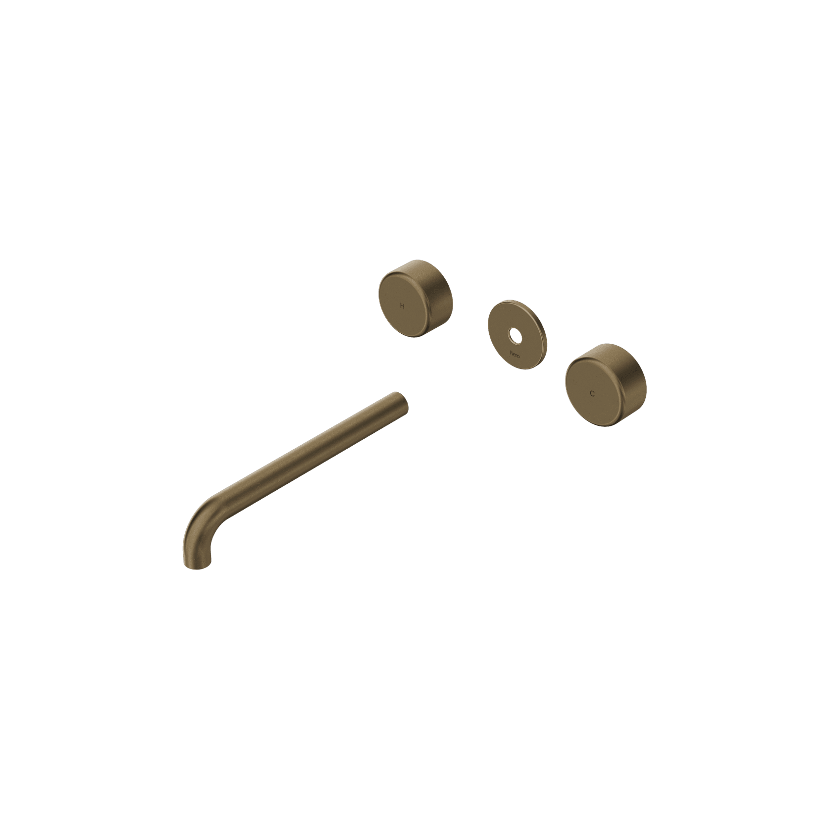 Serenity Wall Basin Set 220mm Spout With Metal Handle Trim Kit Only Tumbled Antique Brass gallery detail image