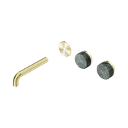 Serenity Wall Basin 160mm Offspout + Verde Alpi Handle Brushed Gold gallery detail image