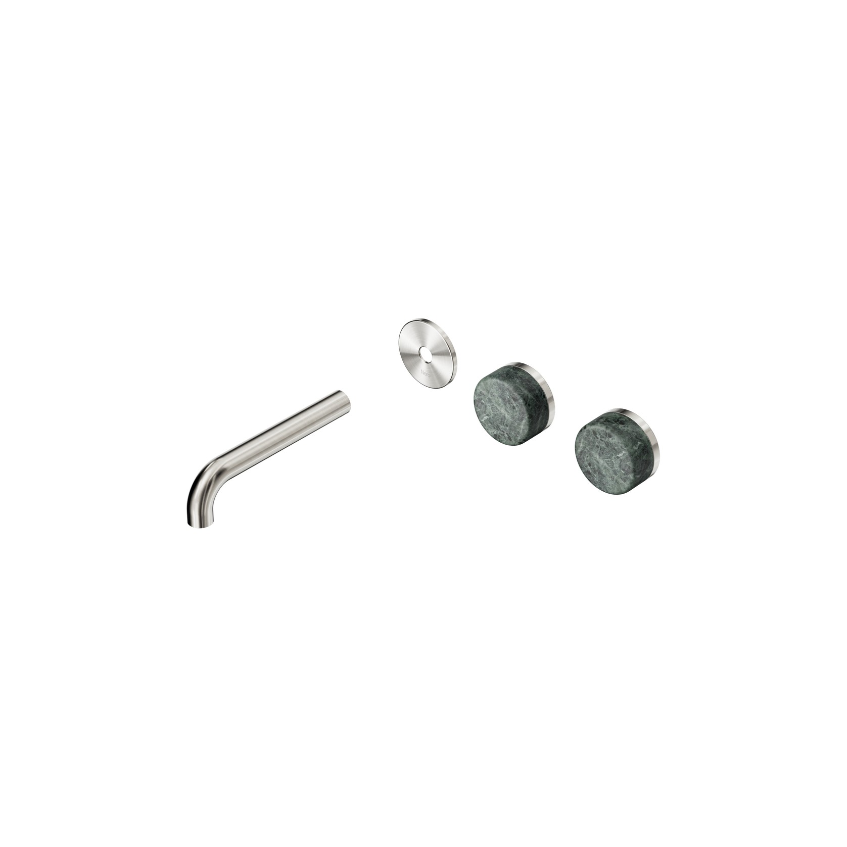 Serenity Wall Basin 160mm Offspout + Verde Alpi Handle Brushed Nickel gallery detail image