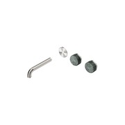 Serenity Wall Basin 160mm Offspout + Verde Alpi Handle Brushed Nickel gallery detail image
