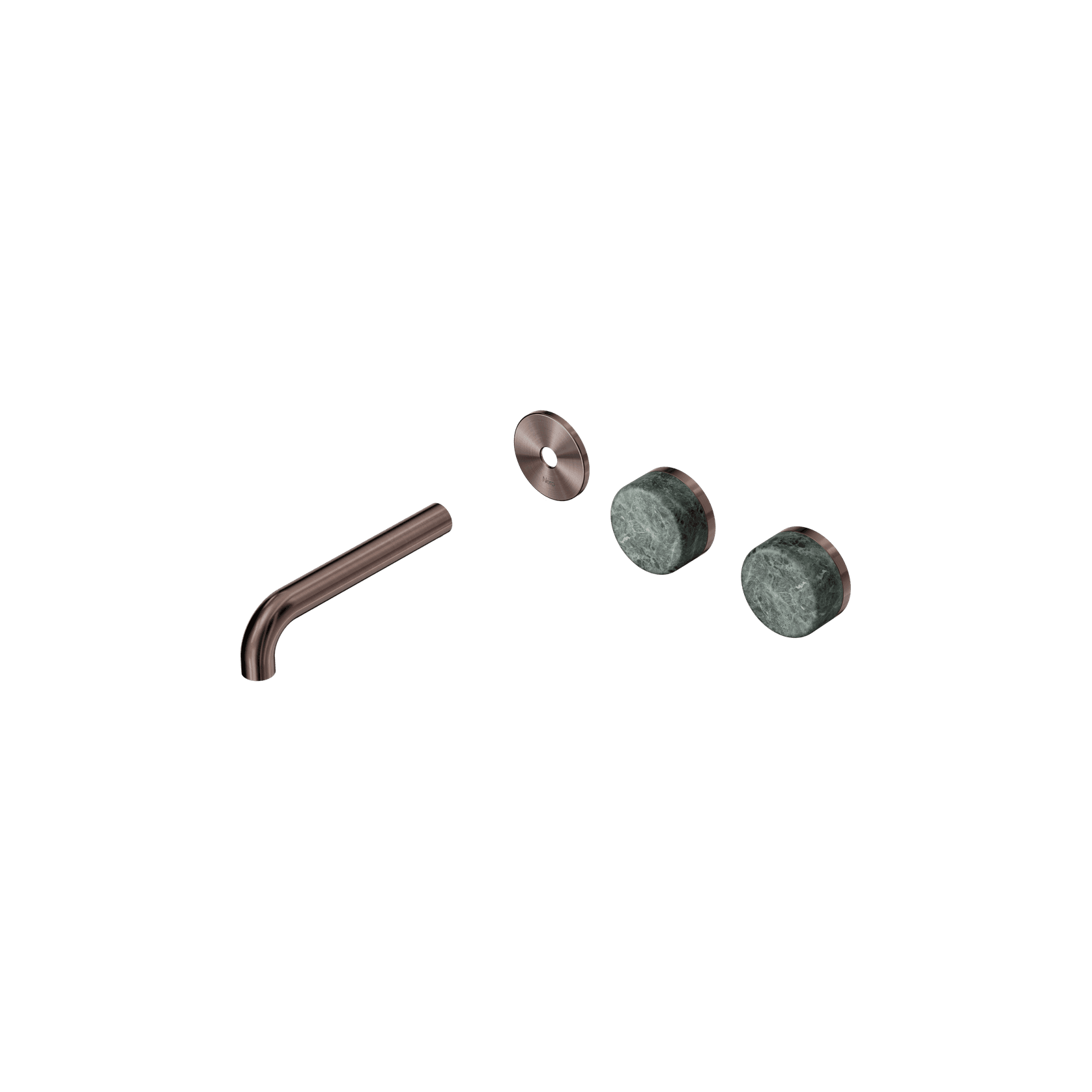 Serenity Wall Basin 160mm Offspout + Verde Alpi Handle Brushed Bronze gallery detail image