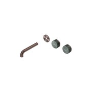 Serenity Wall Basin 160mm Offspout + Verde Alpi Handle Brushed Bronze gallery detail image