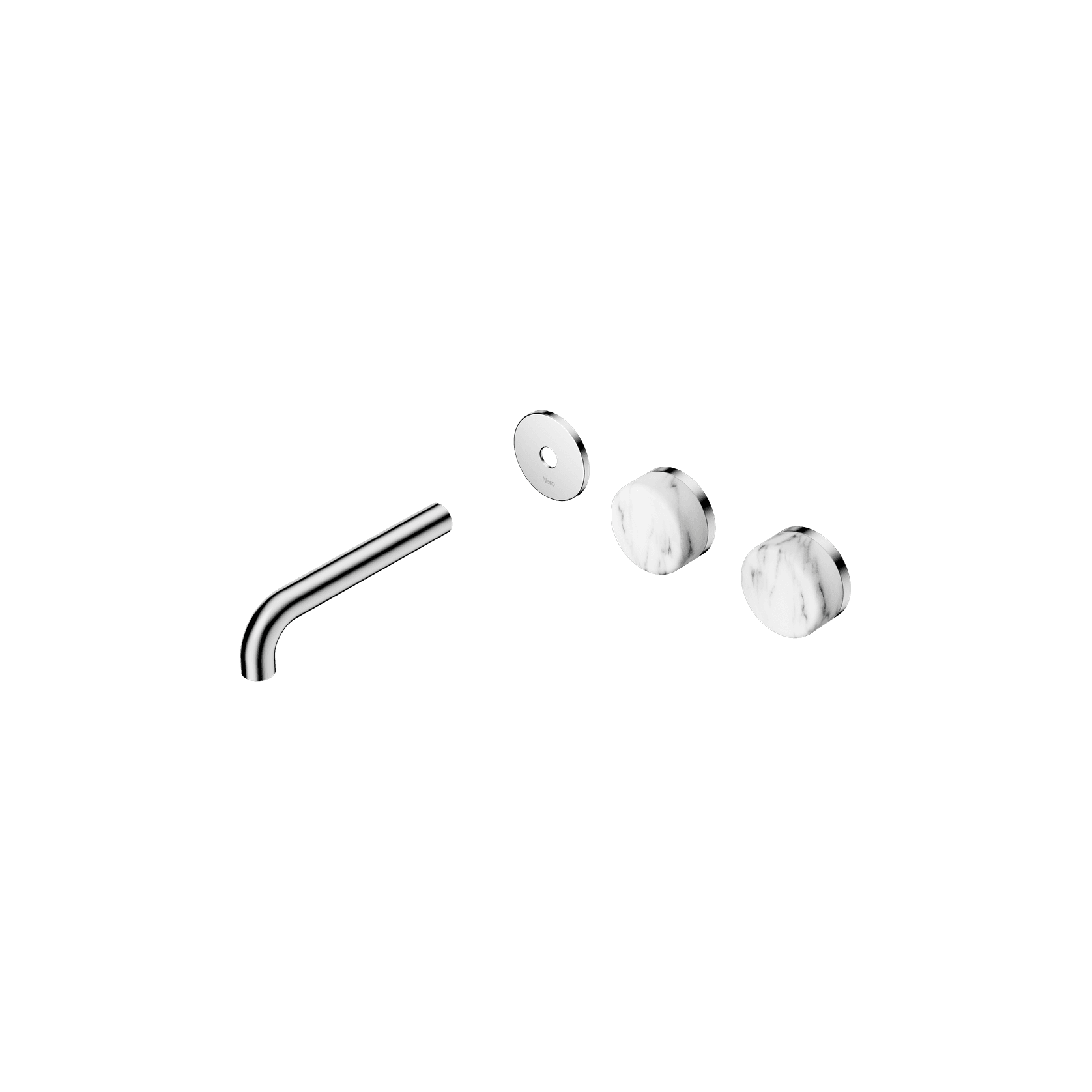 Serenity Wall Basin 160mm Offspout + Arabescato Corchia Handle Chrome gallery detail image