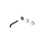 Serenity Wall Basin 160mm Offspout + Arabescato Corchia Handle Gun Metal gallery detail image