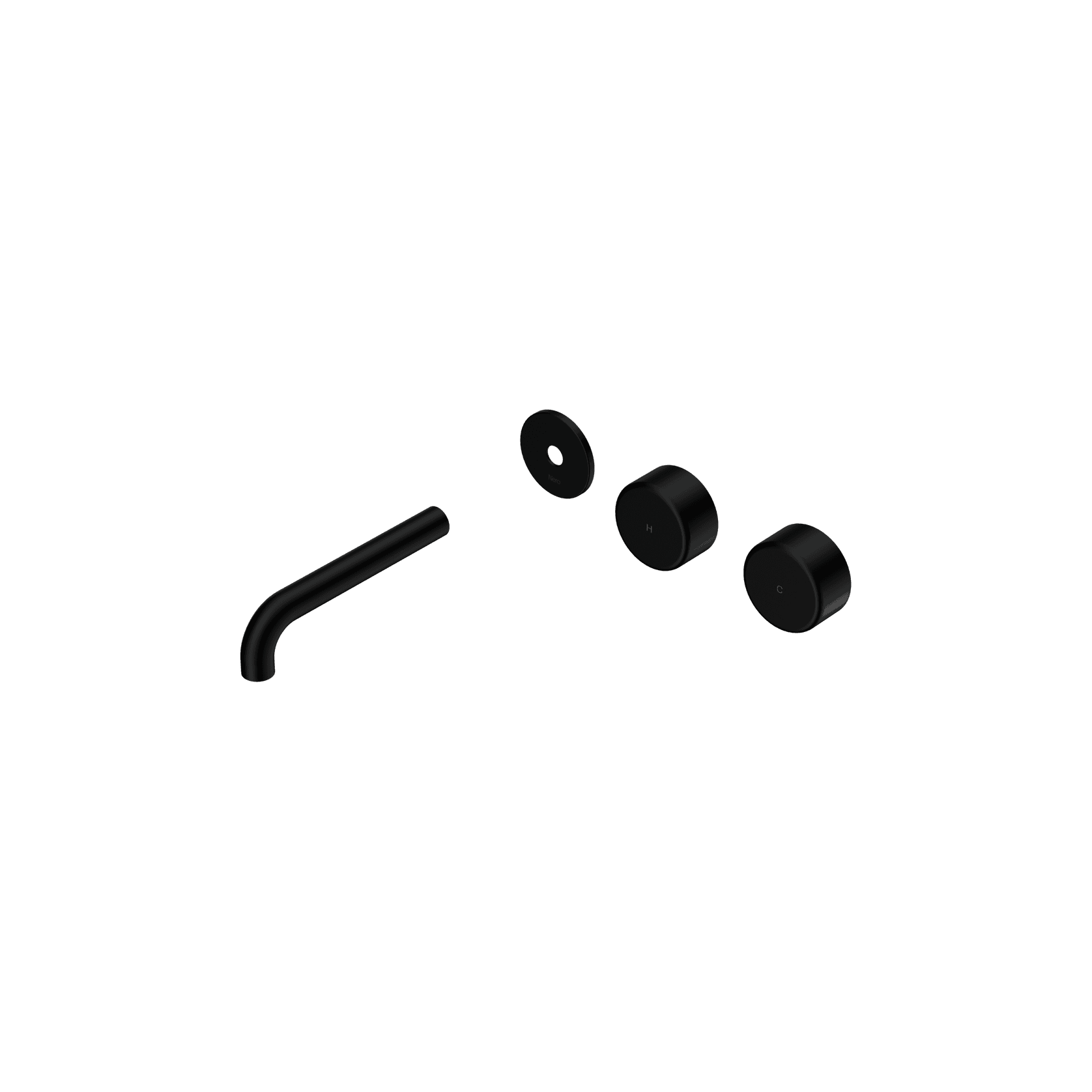 Serenity Wall Basin 160mm Offspout + Metal Handle Matte Black gallery detail image