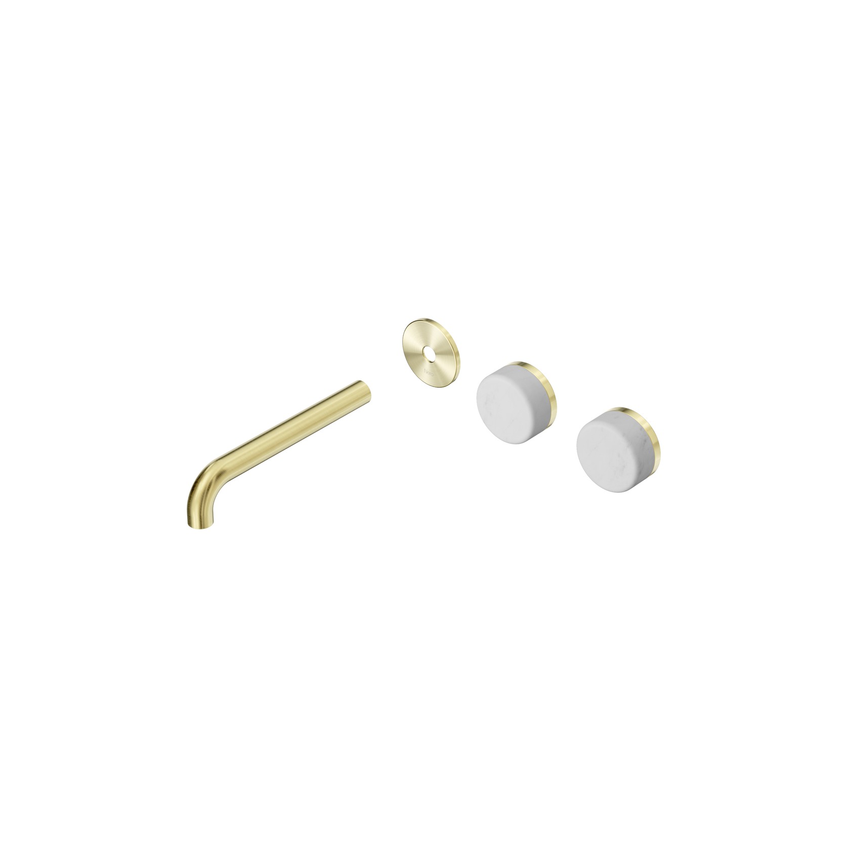 Serenity Wall Basin 185mm Offspout + Carrara Handle Brushed Gold gallery detail image