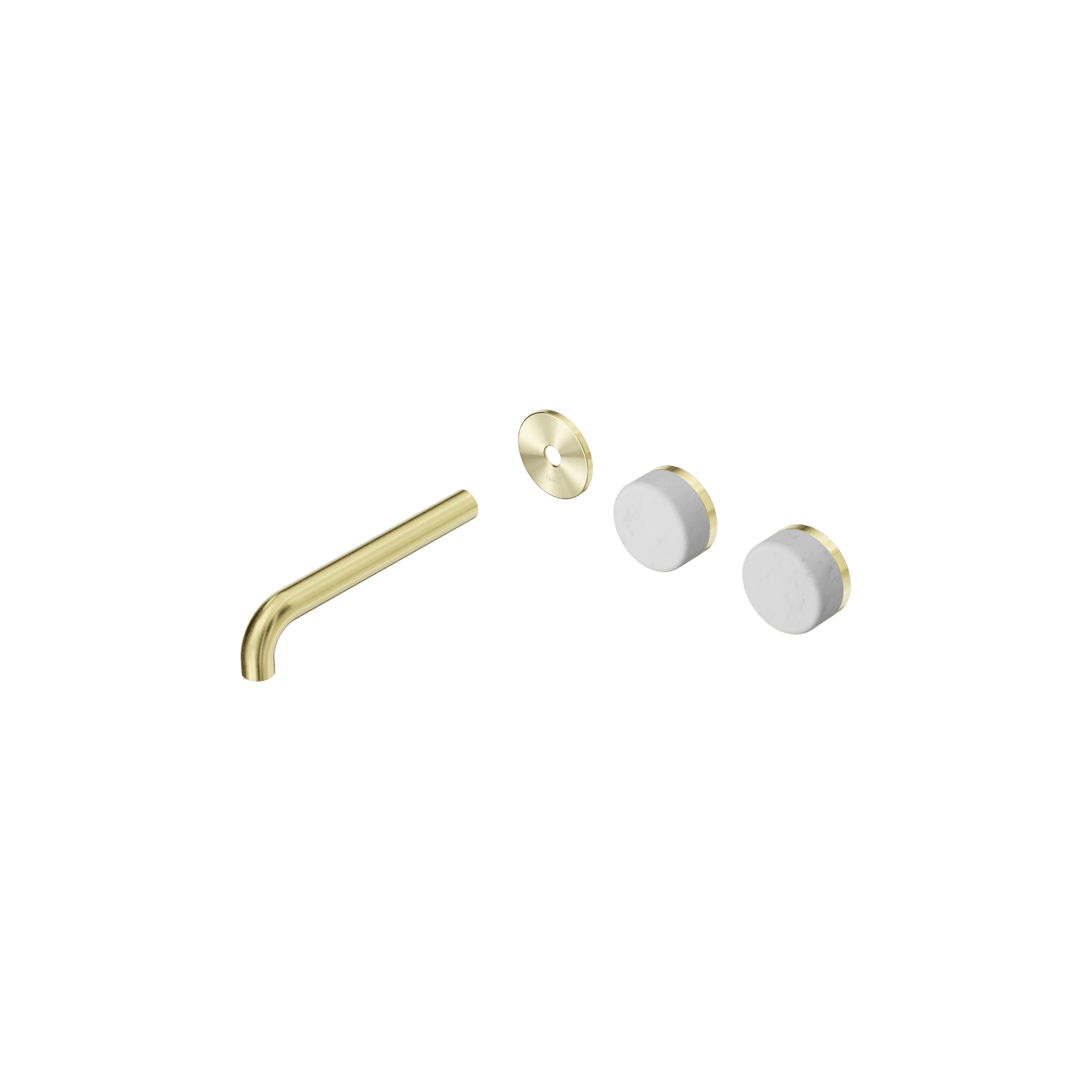 Serenity Wall Basin 185mm Offspout + Carrara Handle Brushed Gold gallery detail image