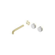 Serenity Wall Basin 185mm Offspout + Carrara Handle Brushed Gold gallery detail image