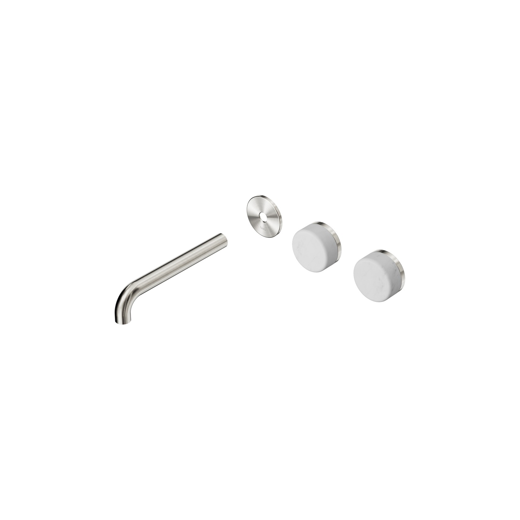Serenity Wall Basin 185mm Offspout + Carrara Handle Brushed Nickel gallery detail image