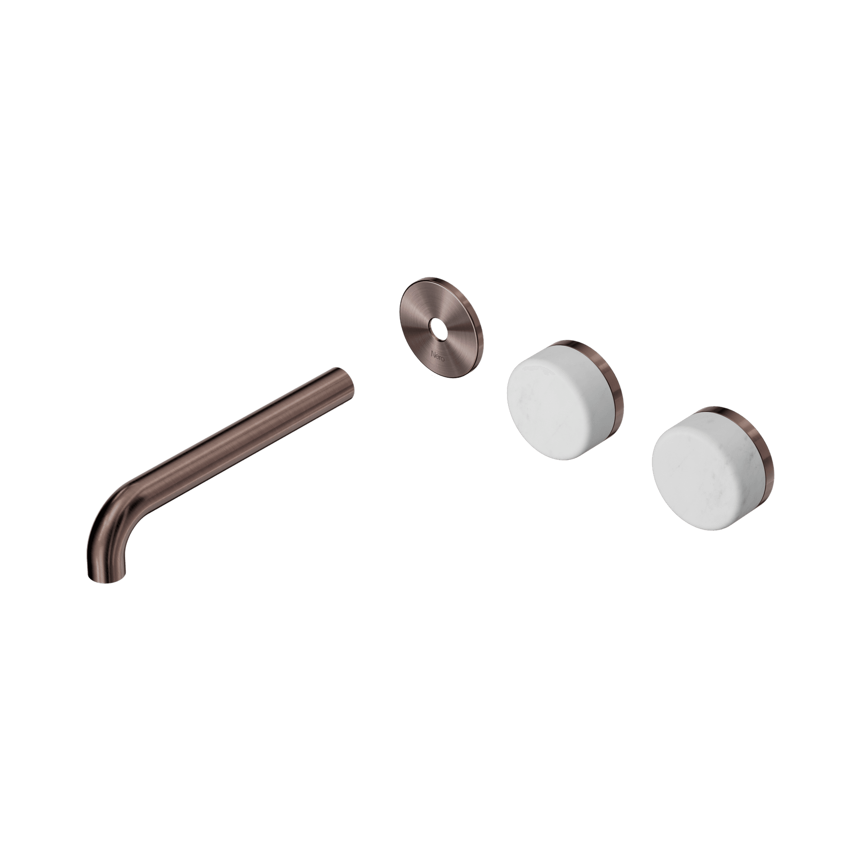Serenity Wall Basin 185mm Offspout + Carrara Handle Brushed Bronze gallery detail image