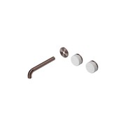 Serenity Wall Basin 185mm Offspout + Carrara Handle Brushed Bronze gallery detail image