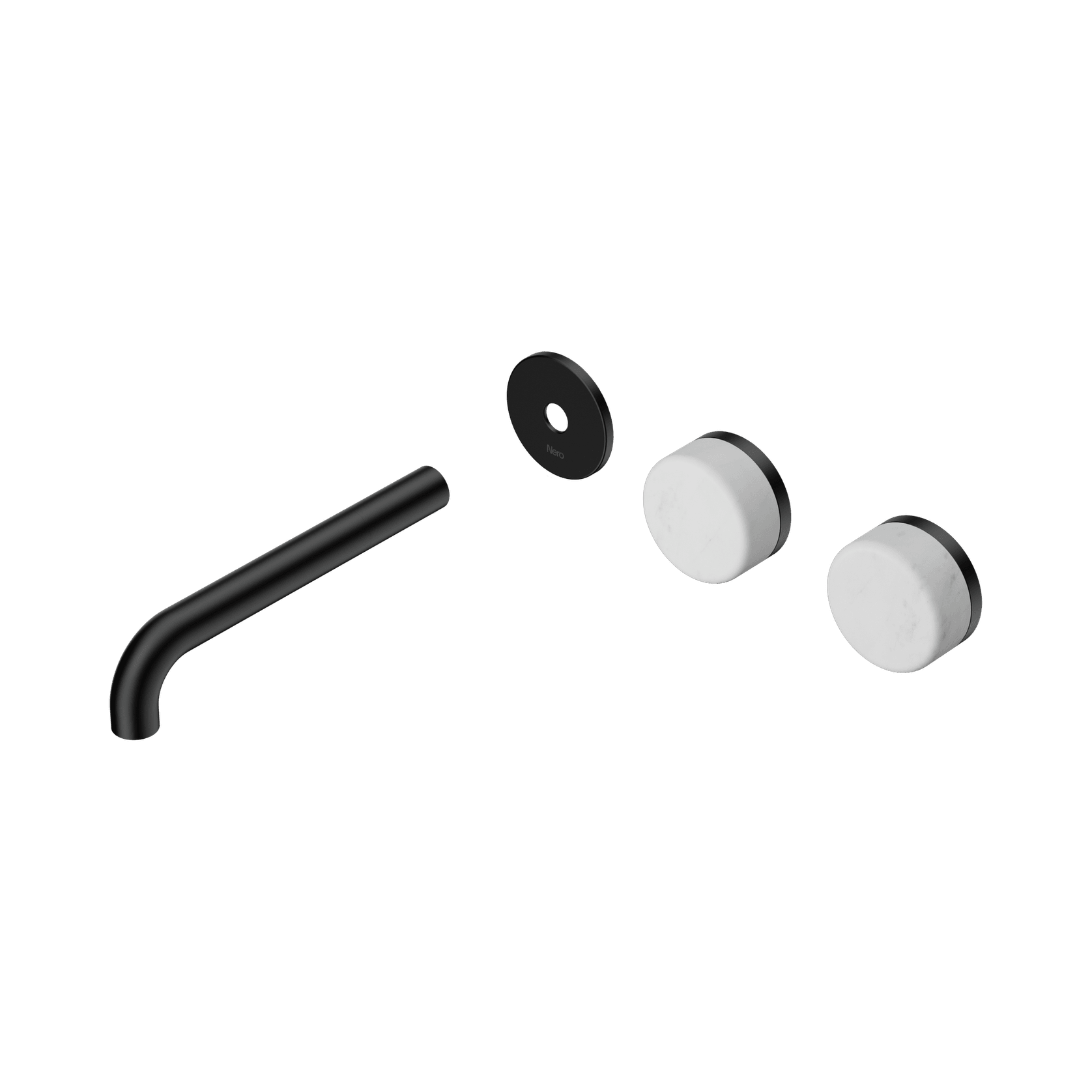 Serenity Wall Basin 185mm Offspout + Carrara Handle Matte Black gallery detail image