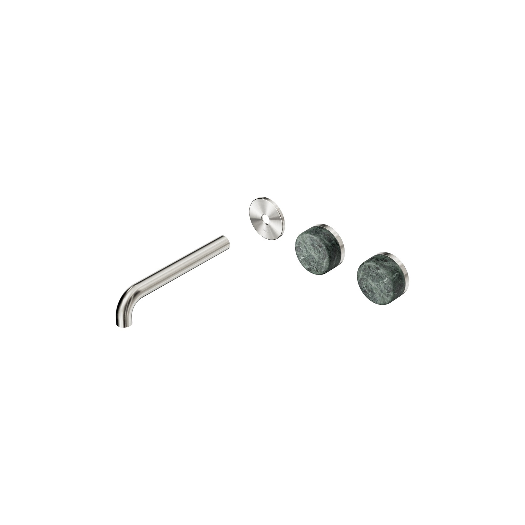 Serenity Wall Basin 185mm Offspout + Verde Alpi Handle Brushed Nickel gallery detail image