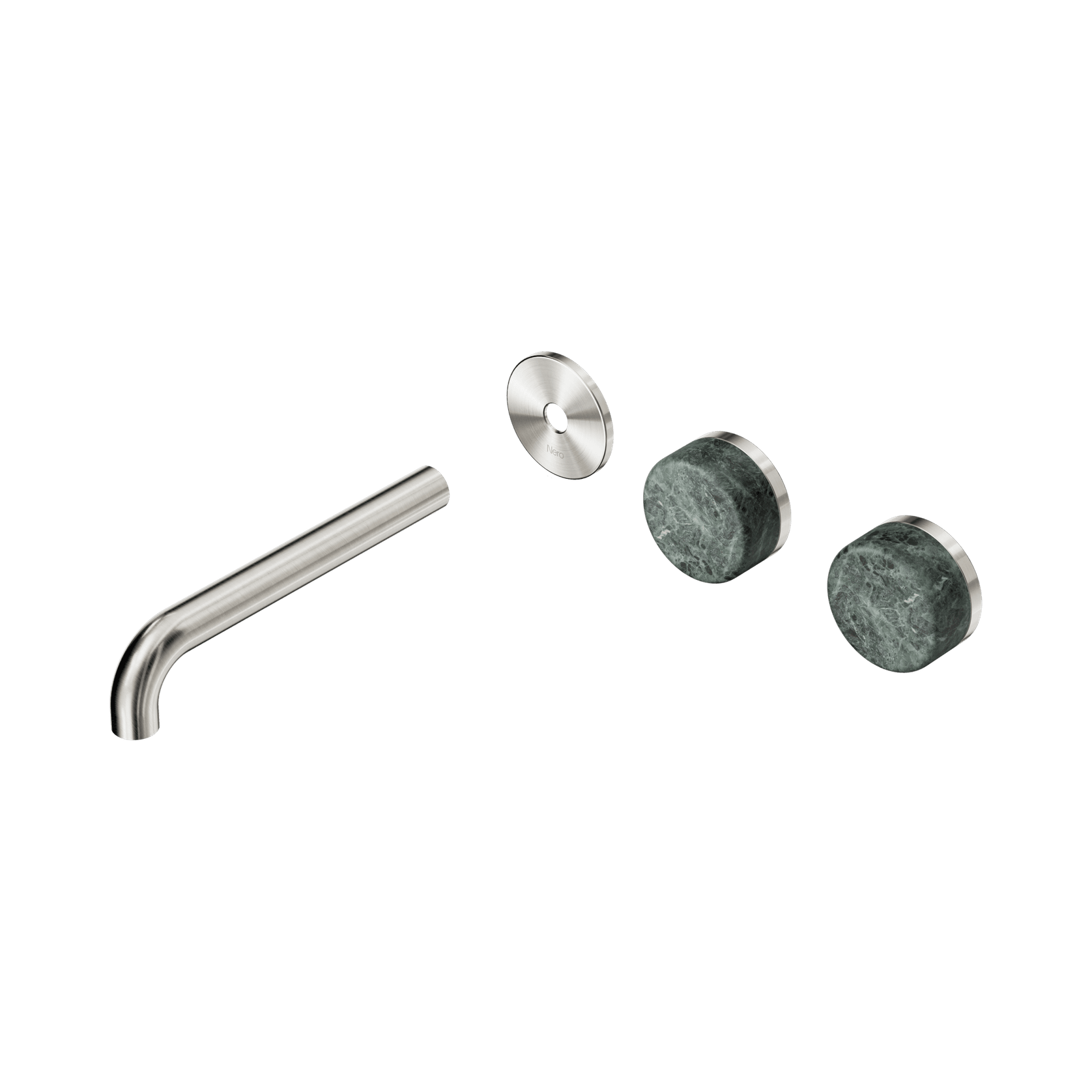 Serenity Wall Basin 185mm Offspout + Verde Alpi Handle Brushed Nickel gallery detail image