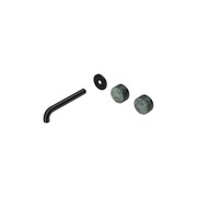 Serenity Wall Basin 185mm Offspout + Verde Alpi Handle Matte Black gallery detail image