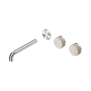 Serenity Wall Basin 185mm Offspout + Rome Travertine Handle Brushed Nickel gallery detail image