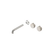 Serenity Wall Basin 185mm Offspout + Rome Travertine Handle Brushed Nickel gallery detail image