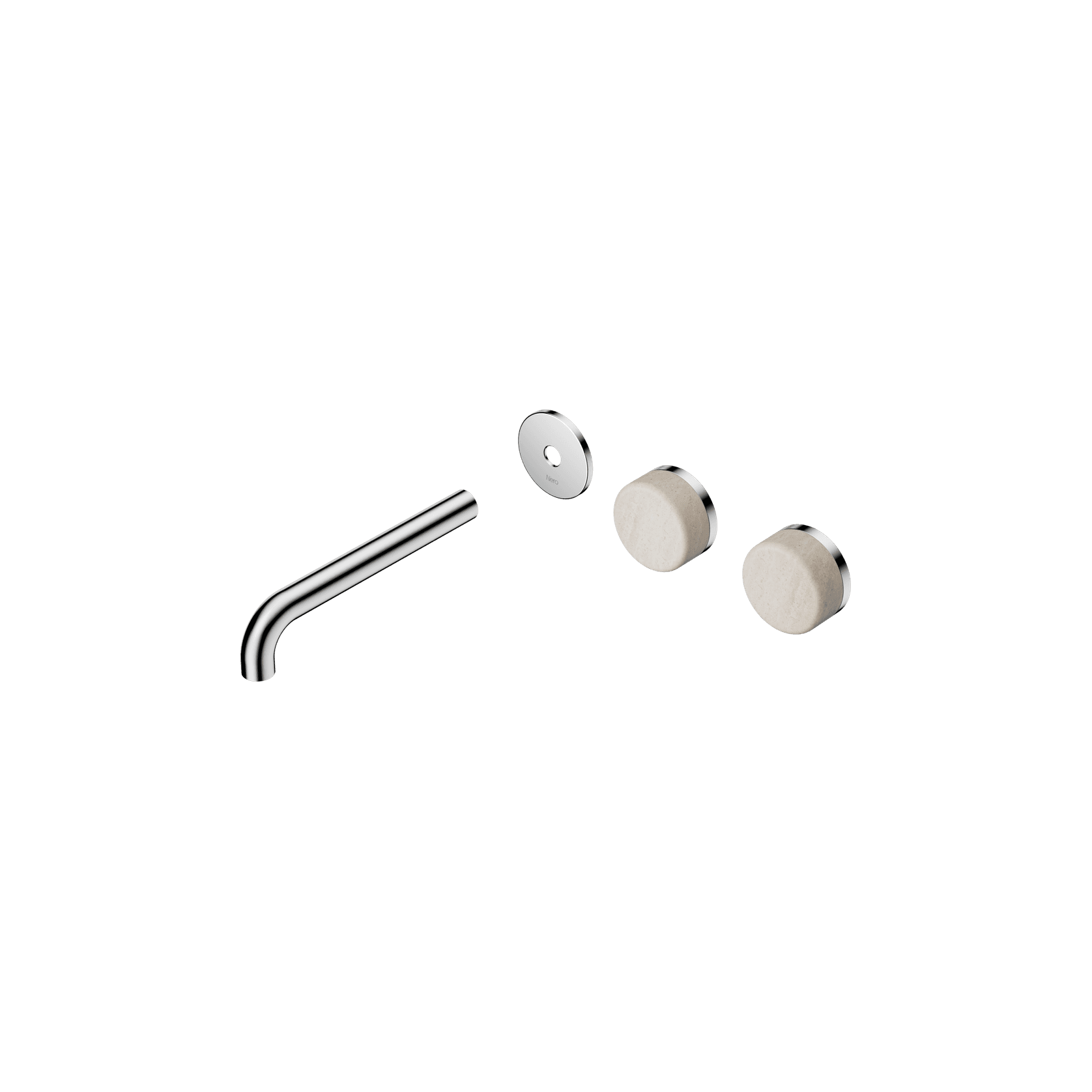 Serenity Wall Basin 185mm Offspout + Rome Travertine Handle Chrome gallery detail image