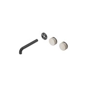 Serenity Wall Basin 185mm Offspout + Rome Travertine Handle Gun Metal gallery detail image