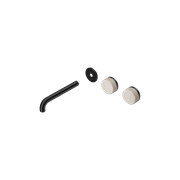 Serenity Wall Basin 185mm Offspout + Rome Travertine Handle Matte Black gallery detail image