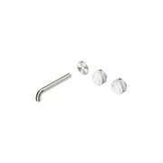 Serenity Wall Basin 185mm Offspout + Arabescato Corchia Handle Brushed Nickel gallery detail image