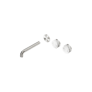 Serenity Wall Basin 185mm Offspout + Arabescato Corchia Handle Brushed Nickel gallery detail image