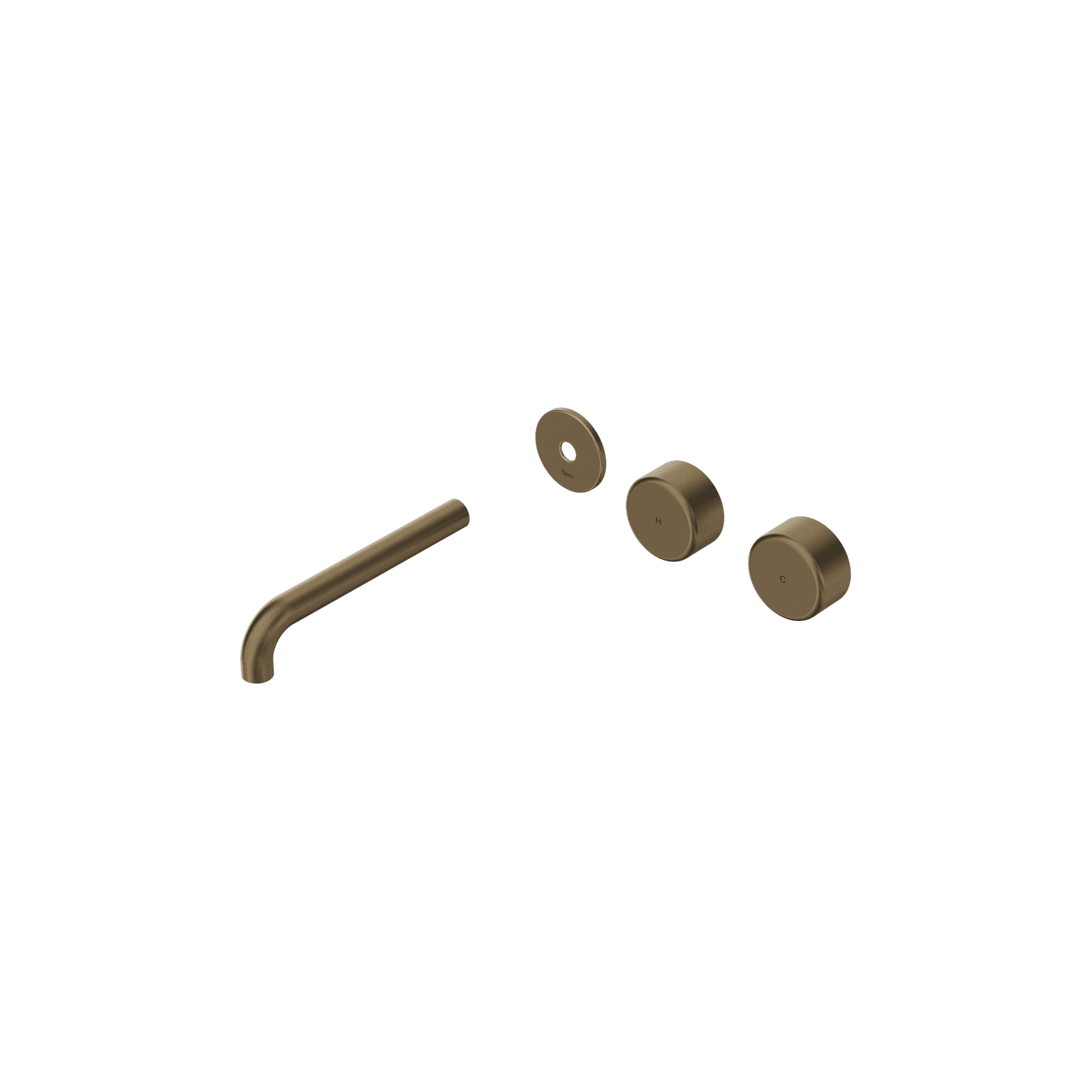 Serenity Wall Basin Set 185mm Offset Spout With Metal Handle Trim Kit Only Tumbled Antique Brass gallery detail image