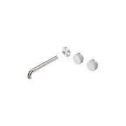 Serenity Wall Basin 220mm Offspout + Carrara Handle Brushed Nickel gallery detail image