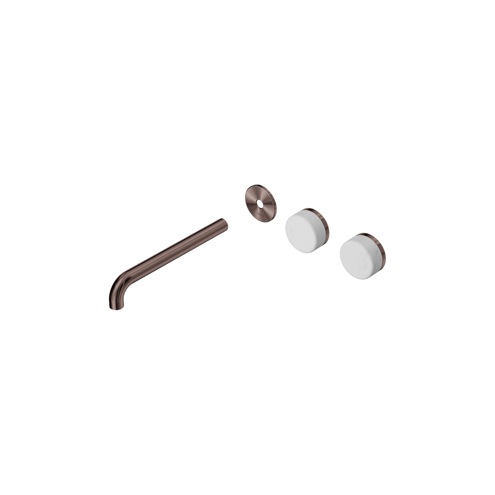 Serenity Wall Basin 220mm Offspout + Carrara Handle Brushed Bronze gallery detail image