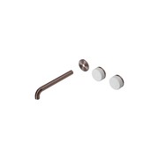 Serenity Wall Basin 220mm Offspout + Carrara Handle Brushed Bronze gallery detail image