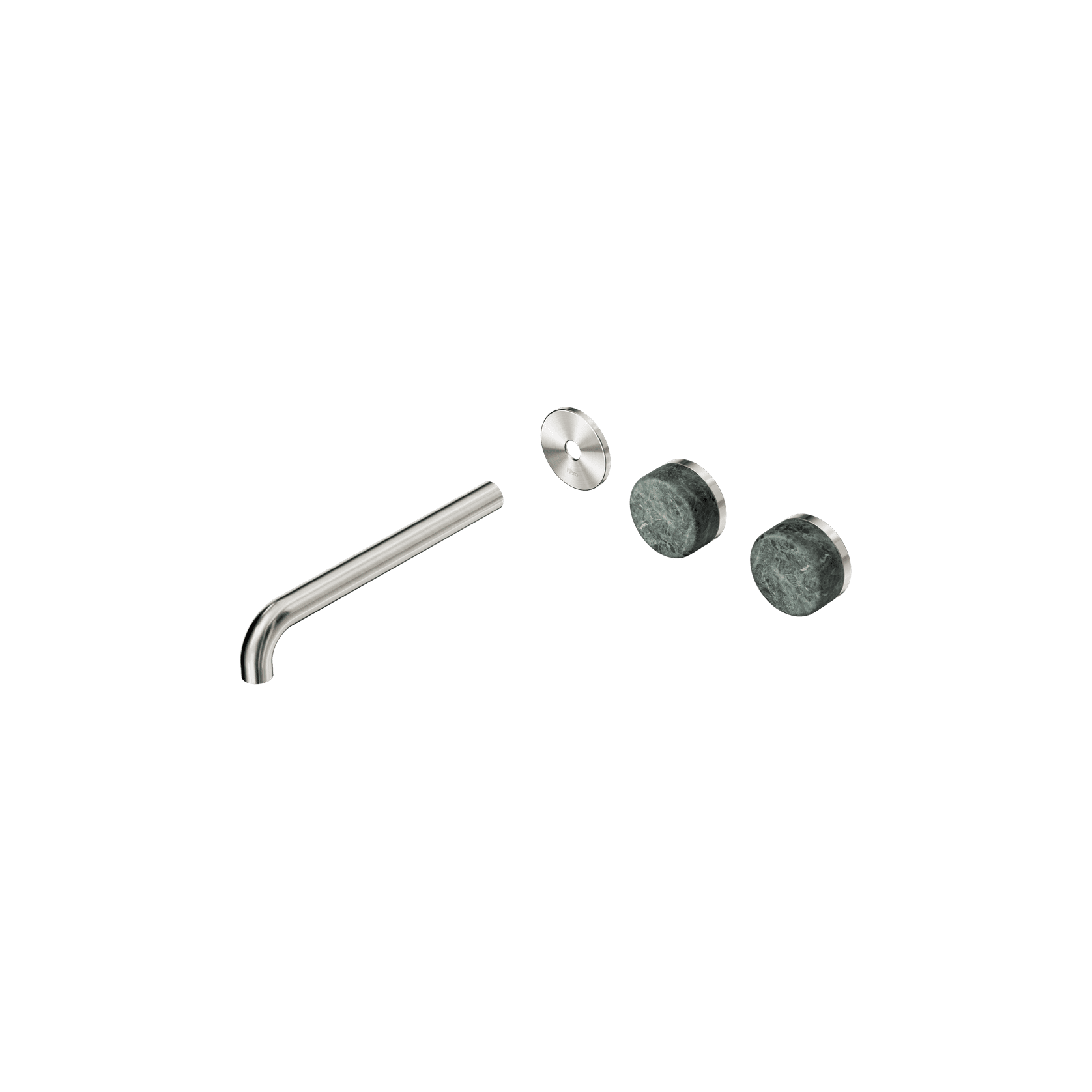 Serenity Wall Basin 220mm Offspout + Verde Alpi Handle Brushed Nickel gallery detail image