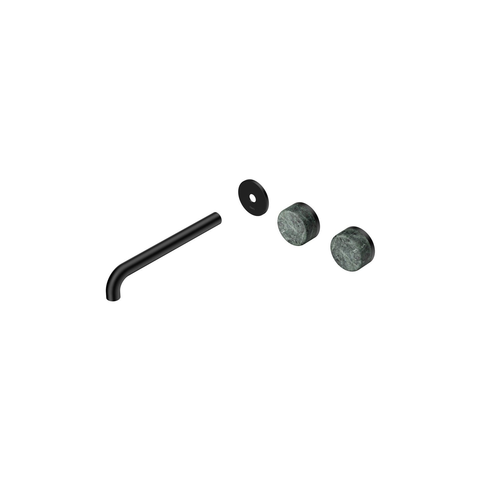 Serenity Wall Basin 220mm Offspout + Verde Alpi Handle Matte Black gallery detail image