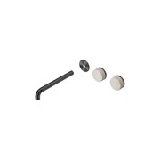 Serenity Wall Basin 220mm Offspout + Rome Travertine Handle Gun Metal gallery detail image