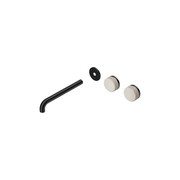 Serenity Wall Basin 220mm Offspout + Rome Travertine Handle Matte Black gallery detail image