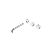 Serenity Wall Basin 220mm Offspout + Arabescato Corchia Handle Brushed Nickel gallery detail image