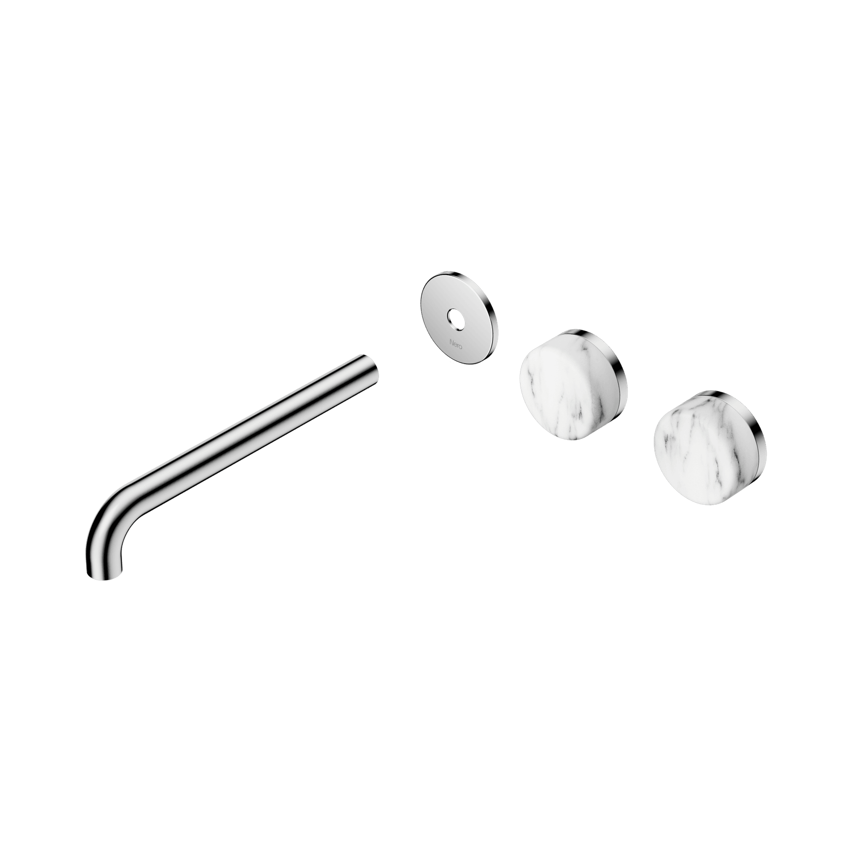 Serenity Wall Basin 220mm Offspout + Arabescato Corchia Handle Chrome gallery detail image