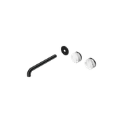 Serenity Wall Basin 220mm Offspout + Arabescato Corchia Handle Matte Black gallery detail image